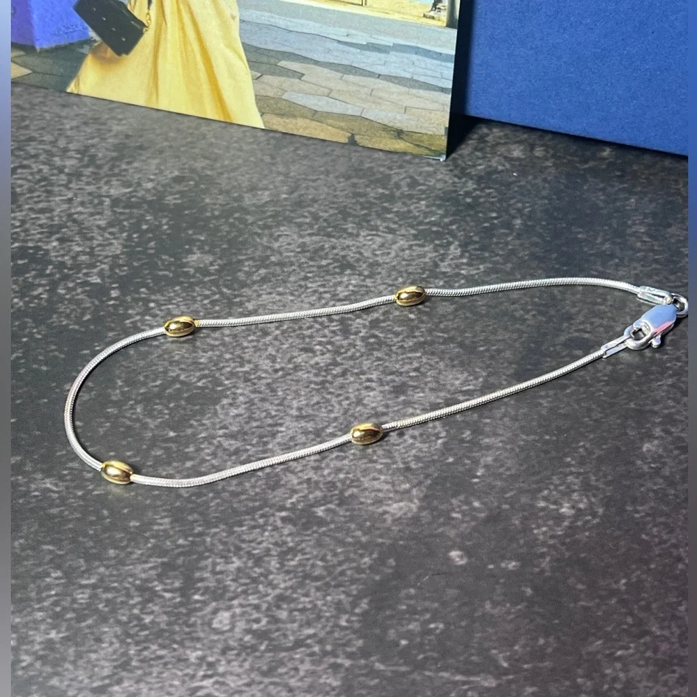 Freida Rothman Vault Silver and Gold Beaded Bracelet - Picture 1 of 3